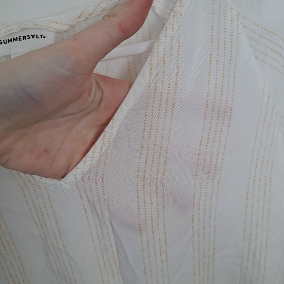 SummerSalt White Yellow Sheer Summer Beach Swimsuit Cover-up Maxi Dress Size XL - Picture 5 of 7